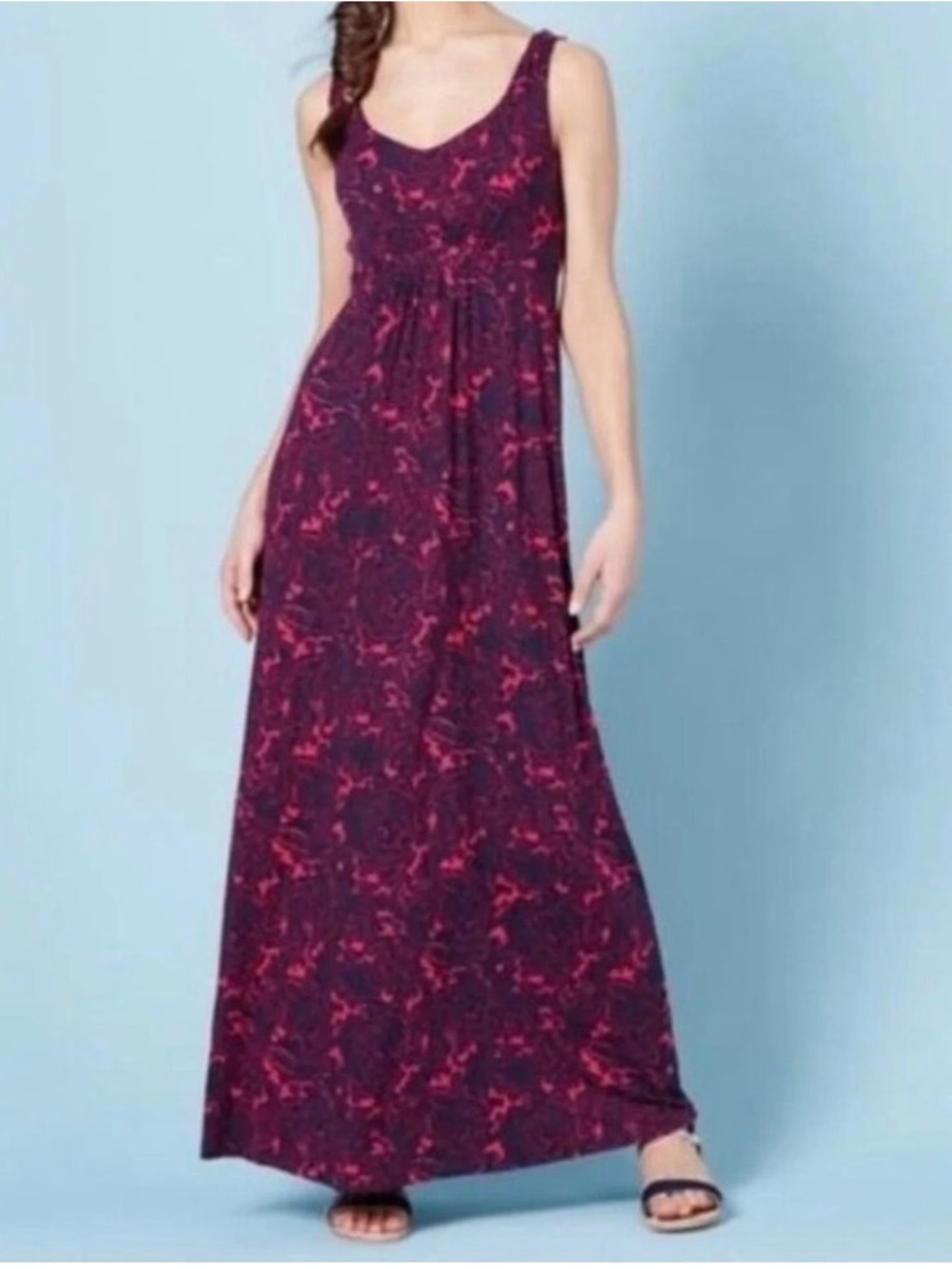 Boden Diana Dress - Red/Navy Paisley Print Maxi Dress